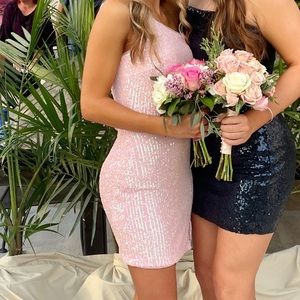 Absolutely Stunning pink sequin cocktail homecoming dress 4